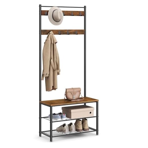 Coat Rack with Bench and Shoe Storage