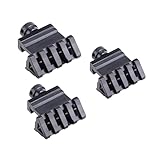 Pinty 45-Degree Offset Angle Rail Mount Picatinny for Flashlights Lasers, 4 Slots 20mm Weaver Style Tactical, 3PCs