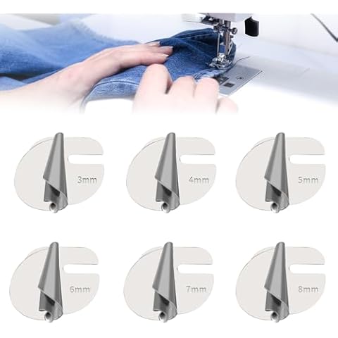 NAWTOR Universal Sewing Rolled Hemmer Foot, 6 Pcs Sewing Machine Presser Foot, 3-8MM Wide Rolled Pressure Foot, Curved Scroll Hemmer Foot Sewing Machine Accessories Cover