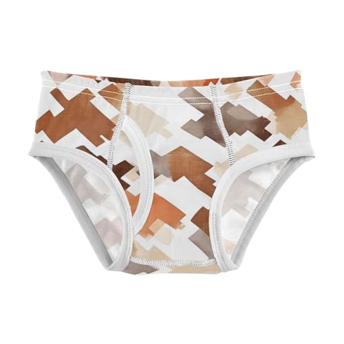 KLL Brown Houndstooth Toddler Boy Soft Briefs Breathable Undies