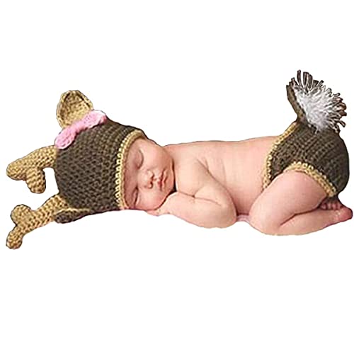 Image of Newborn Baby Photography Props Outfits Christmas Deer Lovely Boy Hat Pant Girl