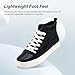 Xraehni Women's Men’s Fashion Sneakers High Top Lace Up Shoes for Women Men Breathable Flying Woven Mesh Sneakers Casual Outdoor Sport Running Walking Shoes Black
