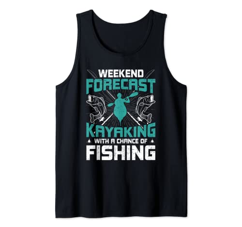 Pronóstico de fin de semana Kayak con una posibilidad de pescar Camiseta sin Mangas
