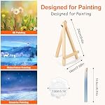 Paquet de 8 8x10in Kit de peinture sur toile, Tableau de toiles & Easel & Ensemble de peinture acrylique pour adultes, planches à dessin avec palette & Brosses pour la fête