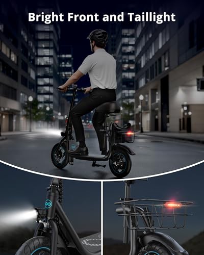 Gyroor Electric Scooter for Adults & Teens with Seat, 450W