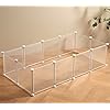 Transparent Clear Small Animal Playpen, Guinea Pig Cages, Puppy Dog Playpen, Pet Playpen, Rabbit Bunny Indoor Fence Pen Enclosure, White Clear Plastic Playpen,12X12 Inch, 12Panels