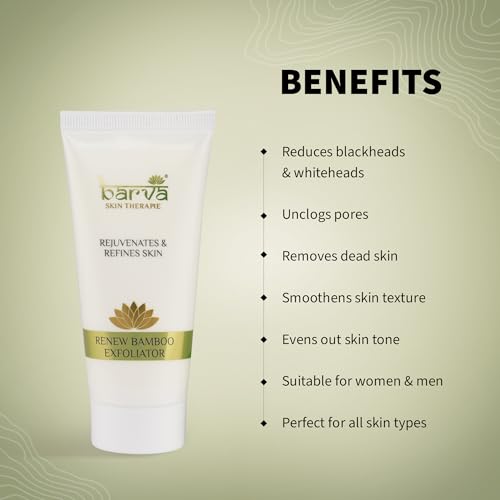 Image of Barva Renew Bamboo Exfoliating Face Scrub, Rejuvenating Formula Helps Remove Blackheads, Whiteheads & Unclogs Pores For All Skin Types, 50ml