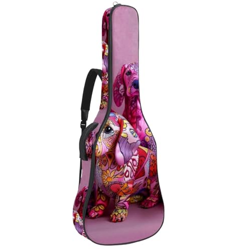 Housse de guitare ergonomique teckel rose pour transporter votre instrument sans fatigue