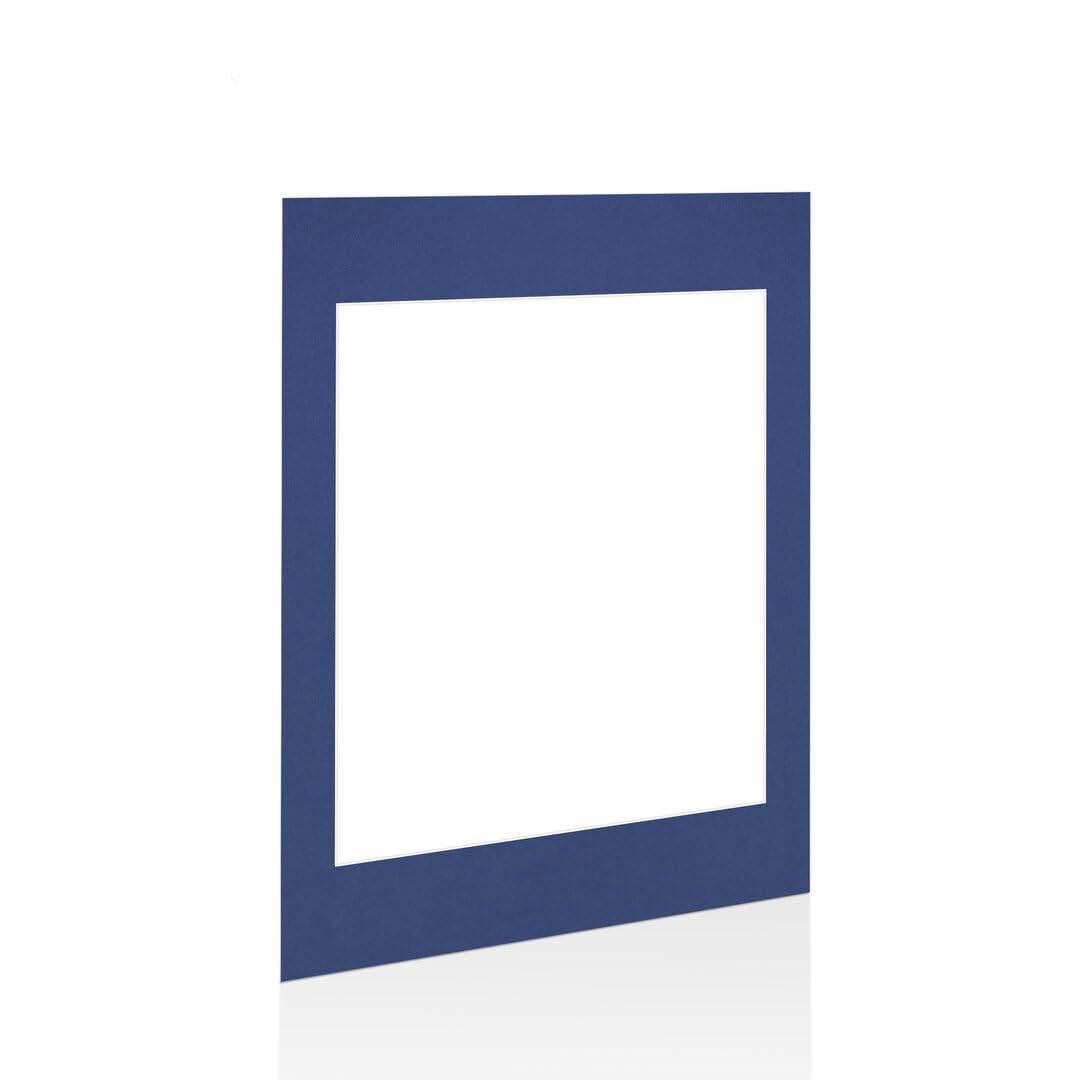 Procut Global 70x50cm Blue Picture Mounts to Fit 50x40cm Aperture - Precision Cut Cardboard Photo Mount - Ideal for Frames, Prints, Artwork & Certificates - Sizes & Colours Available