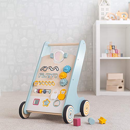 Image of Bigjigs Toys FSC Certified Activity Baby Walker - Wooden Walkers for Babies, Eco-Friendly Baby Walkers for 1 Year Olds, Push Along Toys