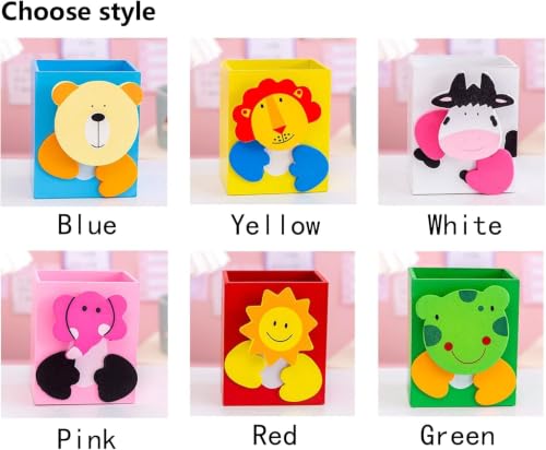 Image of GOLD LEAF Wooden Pen Stand with Square Shape DIY Craft Kit for Kids, Multicolor Birthday Return Gifts, Desk Organizer, Paintable Wooden Pencil Holder, Pack of 6 (Square)