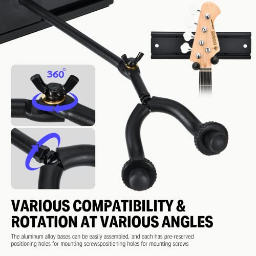 Donner 5 Support mural pour guitare Noir Support mural pour guitare avec 5 supports de guitare réglables pour guitares… - Les Beatles, Paul McCartney, John Lennon, RIngo Starr, George Harrison Donner 5 Support mural pour guitare Noir Support mural pour guitare avec 5 supports de guitare réglables pour guitares… – Image 5