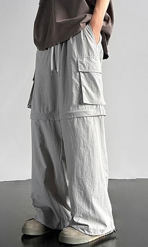 Cromoncent Men's Convertible Cargo Pants Lightweight Zip Off Streetwear Hip Hop Pants3