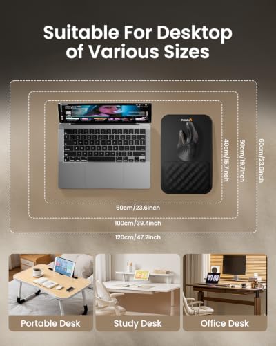 Image of ProtoArc MP50 Ergonomic Mouse Pad with Wrist Rest, PU Leather Mousepad with Soft Memory Foam and Non-Slip PU Base for Pain Relief, Desk, Home, Office, 12x8 Inches, Black (Mouse Not Included)