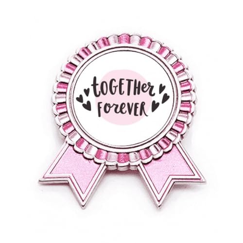 Broche rose Together Forever en métal taille M pour accessoiriser une veste