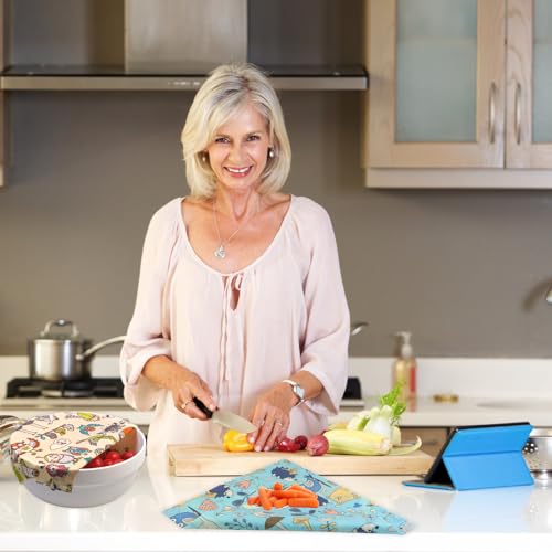 Reusable Beeswax Wrap - 9 Pack Beeswax Wraps for Food, Eco-Friendly Beeswax Food Wraps, Bread Sandwich Wrapper - Organic, Sustainable, Zero Waste, Reusable Plastic-Free Food Wrap, 1XL, 3M, 5S