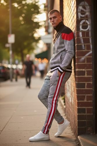 Image of SCREENSHOT Screenshotbrand Mens Hip Hop Slim Fit Track Pants - Athletic Jogger Bottom with Side Taping