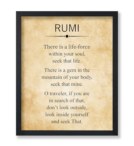 Rumi Poster - Motivational Quote Wall Art 8x10
