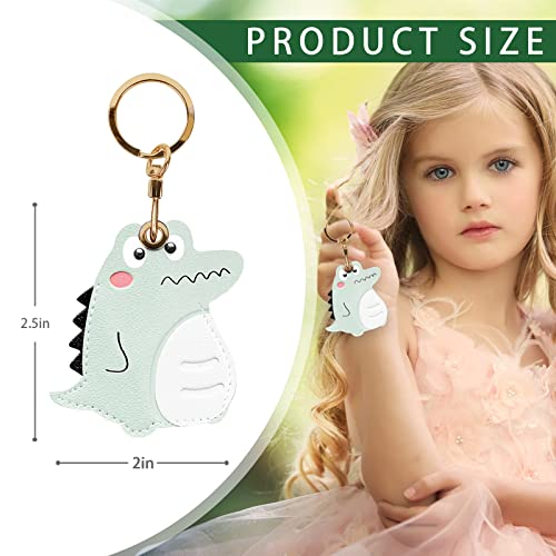 Image of Leather Keychain Case Holder Compatible with Apple AirTag, GPS Airtag Keychain Finder Tracker with Key Ring, Anti-Scratch Protective Air Tag Cover | Leather