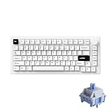 MONSGEEK M1 V5 Aluminum Mechanical Keyboard 75% Quick Release Gaming Keyboard Blcak on White with Knob 8000 mAh RGB Hot-swappable Pre-lubed Mirror Switch