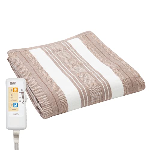広電(KODEN) 電気毛布 掛け 敷き 188×130cm ブラウン 洗える 抗菌防臭 おやすみおはようタイマー 室温センサー 12hOFF スライド温度調節 ダニ退治 CWK553B-BGのサムネイル
