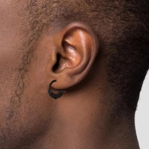 Image of Young & Forever Gift Stainless Steel Hoop Stud Earrings for Men and Boys