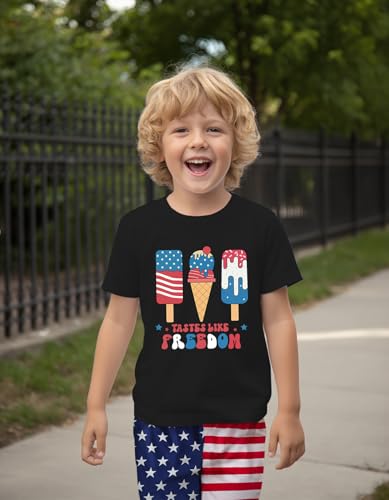 Image of Mrocioa Toddler Boy Summer Clothes 4th of July T Shirt American Flag Shorts Set Girl Stars Stripes Outfit