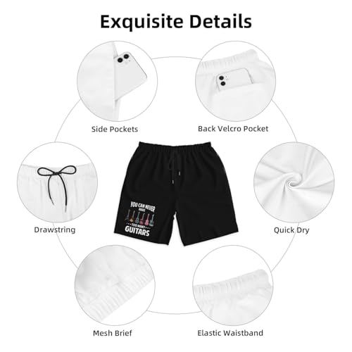 You Can Never Have Too Many Guitars Men's Quick-Dry Board Shorts 7" - Swim Trunks Summer Hawaii Beach4