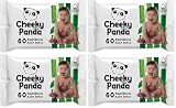 The Cheeky Panda Toallitas Humedas Bebe | 60 Unidades | Hecho de bambú | Base de Agua y Sin Perfume, Sin PFAS (Paquete de 4)