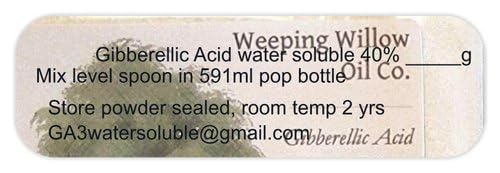 10g GA3 Water Soluble Gibberellic Acid, 10oz - Gibson Willow Oil10