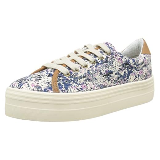 No Name Femme Plato Baskets Basses, Multicolore (Drip Purple), 40