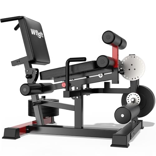 WFLGFT Leg Extension and Curl Machine Adjustable Leg Curl Machine for Home Gym 4 in 1 Lower Body Workout Machine with 1000LB Capacity Leg Workout Equipment Compatible with 1 and 2 Plates