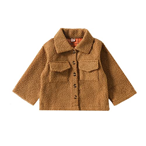 Dress Coat for Teen Boys Fleece Thick Warm Coat Winter For Babys Clothes Coat Jacket Brown Reversible Wearing