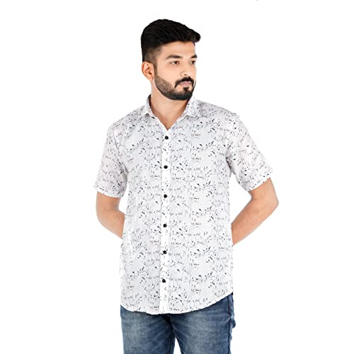 Image of Venisa Men's Cotton Blended Printed Casual Shirt