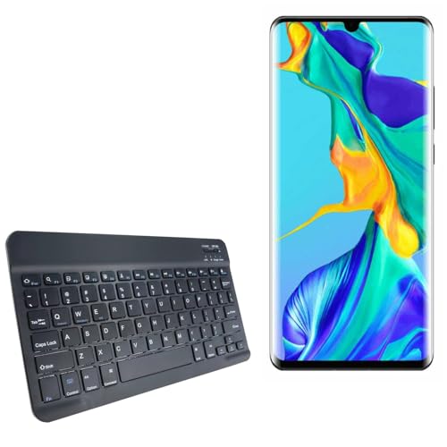 BoxWave Keyboard Compatible with Huawei P30 Pro - SlimKeys Bluetooth Keyboard, Portable Thin with Chiclet-Style Keys - Jet Black