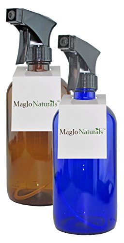 MagJo Naturals Empty Glass Spray bottle 2 pack (BLACK SPRAYER/MIXED BOTTLES)
