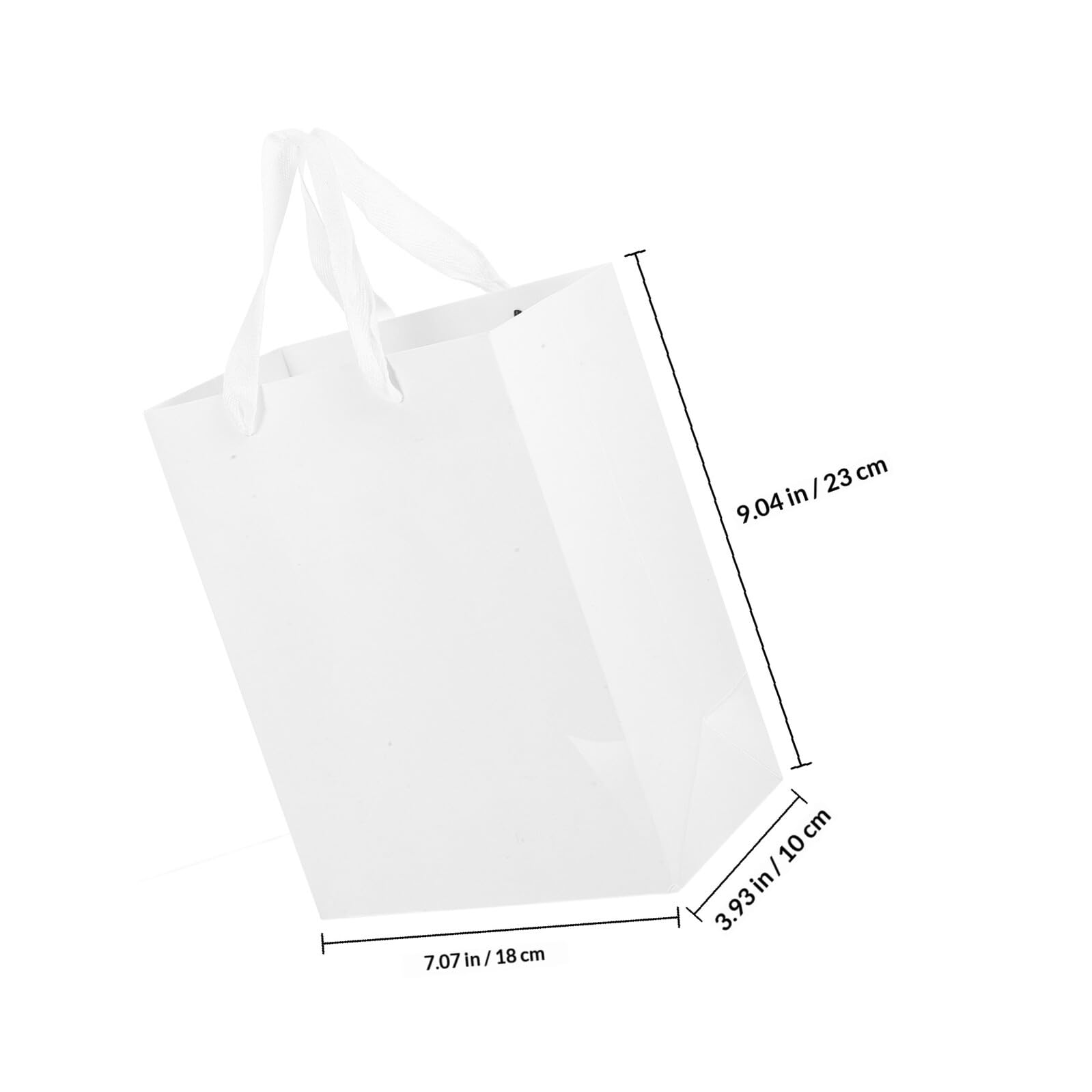 DIKACA 10 Sacchetti Regalo di Carta Bianco con Manici, Facili da Trasportare e Riutilizzabili, Adatti per Trasporto Cibo da Asporto e Feste di Compleanno