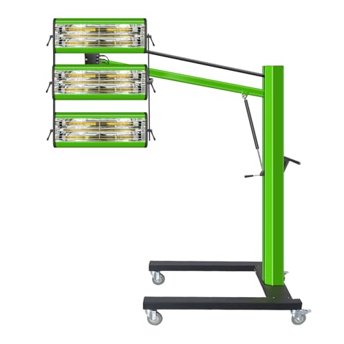 Solary Baking Infrared Paint Curing Lamp - 3KW 220V Movable Short Wave Infrared Lamps for Paint Booth, Infrared Baking Light with Timer