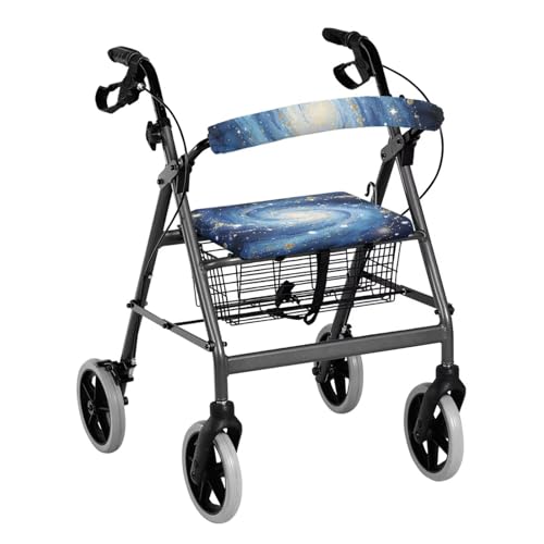 Image of Starry Sky Rollator Walker Seat and Backrest Covers for Ladies Easy to Install Walkers Seat Covers Soft Walkers Seat Covers for Seniors Women
