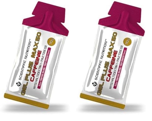Scientiffic Nutrition - Gel Plus Max, Gel Energético con Carbohidratos con Cafeina, con un Ratio 1:0,8 de Maltodextrina - Fructosa Absorviendo más Carbohidratos - Sabor Frutos Rojos, 70g