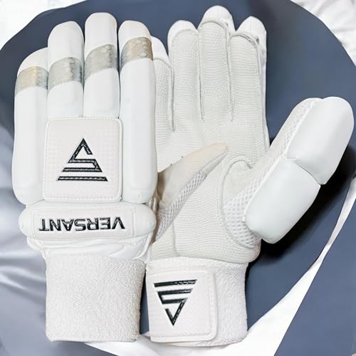 Image of VERSANT PRO DG Cricket Batting Gloves (PITTARD Leather Palm White, Men Size, Right Handed)