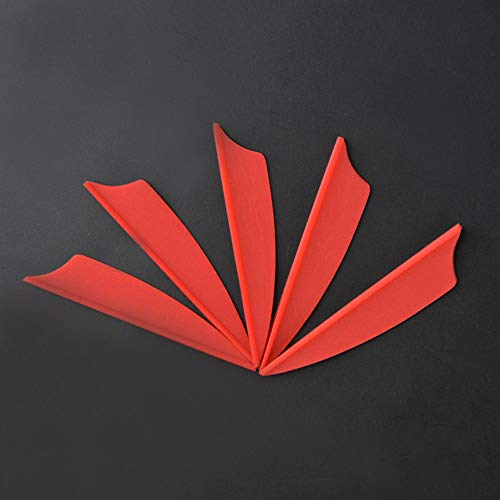 MILAEM2インチ ゴム製の矢羽根 矢のフェザー 弓矢の道具 アーチェリー用 DIY 狩猟 練習 100セット (赤い)