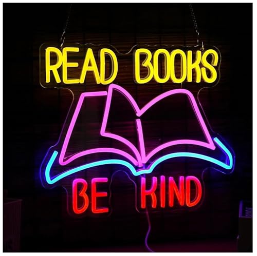 Lampe enseigne au néon Read Books Be Kind décorative murale