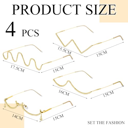 Kanayu 4 pcs No Lens Diamond Glasses Frame V shape Rhinestone Sunglasses Half Frame Crystal Metal Eyeglasses for Women2