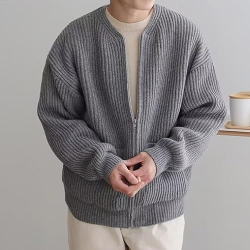 Womens Sweaters,Men's Full Zipper Cardigan Sweater Solid Color Knitted Sweaters Knitted Men Casual Sweater Cardigan3