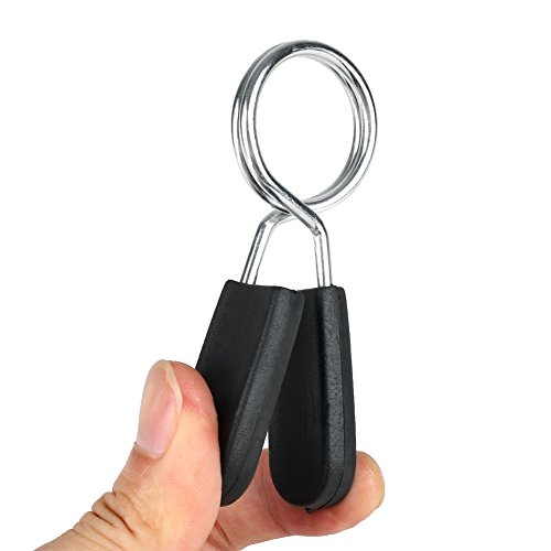 Forfar 2 peças de clipes de mola de 25 mm para halteres de barra de peso, academia, treinamento, mus