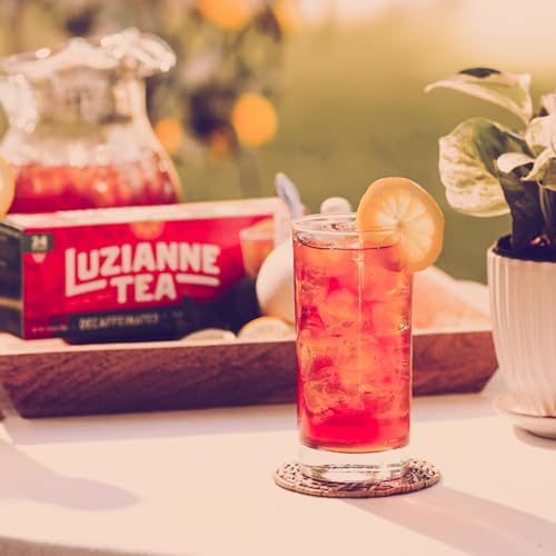 Luzianne Decaffeinated Iced Tea Bags, Family Size, Unsweetened, 144 Tea Bags (6 Boxes Of 24 Count Pack), Specially Blended For Iced Tea, Clear & Refreshing Home Brewed Southern Iced Tea