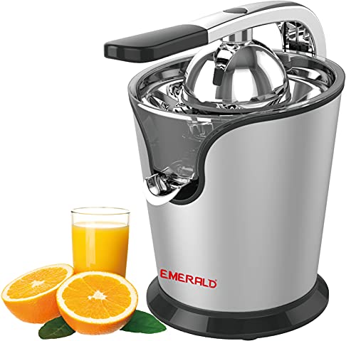 EMERALD - Premium Electric Citrus Juicer - Aluminum Handle Stainless Steel Body & Filter 160W Powerful Motor Dual Cones for Orange & Lemon. U.A.E Version.