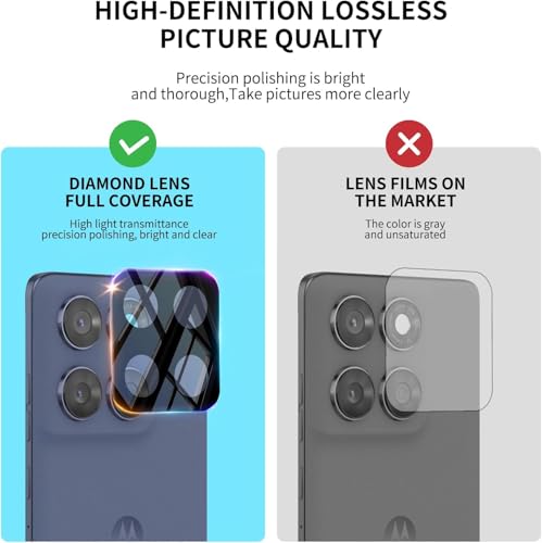 Image of Xmon Back Camera Lens Protector for Moto Edge 60 Fusion (1 Pack) Premium Camera Glass Protector Guard, Anti-Scratch, Ultra-Clear, Easy Installation