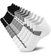 PAPLUS Running Ankle Socks for Men (6 Pairs), Cushioned Athletic Low Cut Socks with Arch Support